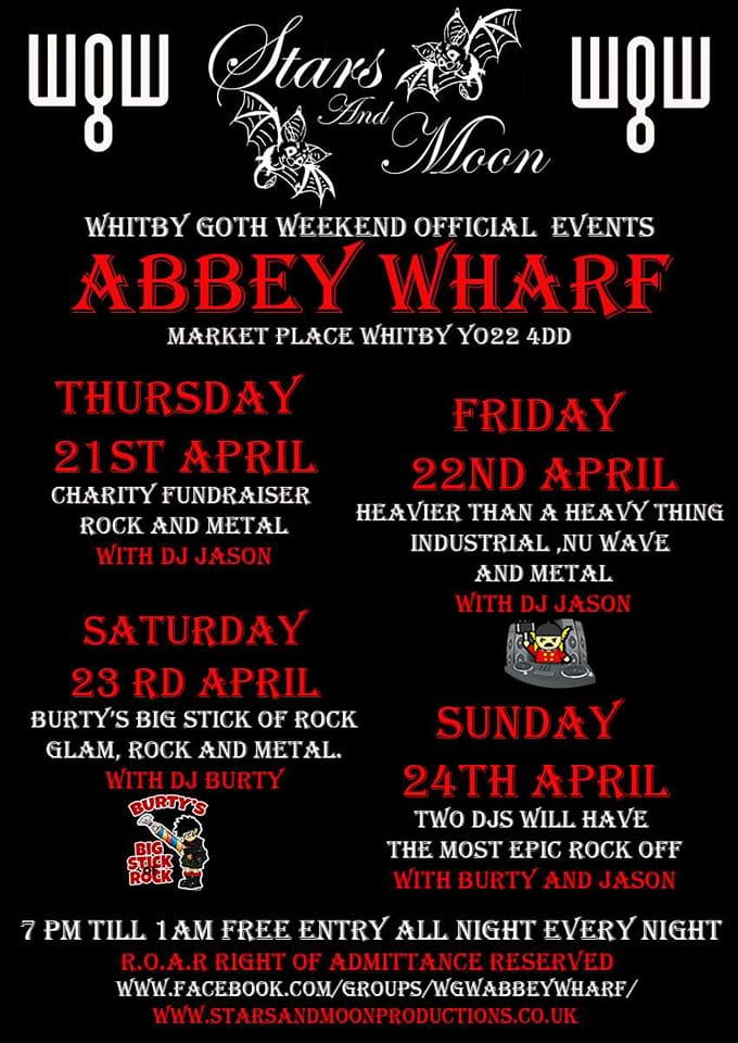 Whitby Gothic Weekend April 2022: Rock and Metal Fundraiser